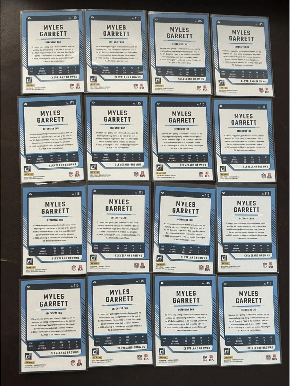 Myles Garrett 2024 Panini Donruss Collection 48 NFL Near Mint Football Card Lot